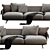 Modern Flexform Bretton 3 Seater 3D model small image 5