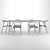 Teak Bok Chair Dining Set 3D model small image 2