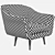 Sleek Mesh Armchair 3D model small image 4