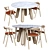 Bolia Swing Dining Chair & Balance Table Set 3D model small image 2