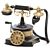 Vintage Brass Accents Telephone 3D model small image 2