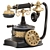 Vintage Brass Accents Telephone 3D model small image 3