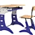 ErgoDesk: Ideal School Desk & Chair 3D model small image 1