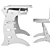 ErgoDesk: Ideal School Desk & Chair 3D model small image 4