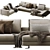 Modern Minotti White Sofa 3D model small image 2