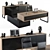 Wood and Black Manager Desk - Office Furniture 3D model small image 1