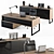 Wood and Black Manager Desk - Office Furniture 3D model small image 2