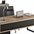 Wood and Black Manager Desk - Office Furniture 3D model small image 3