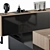 Wood and Black Manager Desk - Office Furniture 3D model small image 4