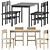  Scandinavian Style Dining Set 3D model small image 1