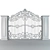 Elegant Wrought Iron Gate 3D model small image 2