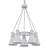 Elegant 5-Light LED Chandelier 3D model small image 2