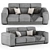 Modern Felis AJAR Sofa (2300x1080x850mm) 3D model small image 1