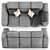 Modern Felis AJAR Sofa (2300x1080x850mm) 3D model small image 3