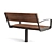 Mmcite Intervera Outdoor Park Bench 3D model small image 4