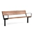 Mmcite Outdoor Park Benches: Intervera LVR156 LVR157 3D model small image 1