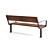 Mmcite Outdoor Park Benches: Intervera LVR156 LVR157 3D model small image 3