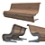 Sleek Park Bench with 12K Polygons 3D model small image 1