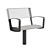 Sleek Steel Outdoor Park Benches 3D model small image 2