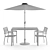 Outdoor Patio Bistro Set with Umbrella 3D model small image 3