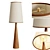 Elegant Walnut Wood and Linen Floor Lamp 3D model small image 1