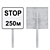 Road Sign Plates Set: 600mm x 80mm x 2000mm 3D model small image 2