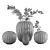 Artificial Plants Vase Set 3D model small image 2