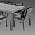 Miramar Aluminum Rectangular Dining Table 3D model small image 3