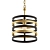 Elegant Gold Stripes Chandelier 3D model small image 1