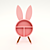 Adorable Bunny Eared Nursery Bedside Table 3D model small image 2