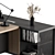 Executive Wood and Black Desk 3D model small image 5