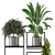 Concrete Pot Indoor Plants on Metal Shelf - Set 208 3D model small image 4