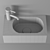 Elegant Wall Hung Cloakroom Basin 3D model small image 3