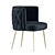 Velvet Stud Dining Chair 3D model small image 3