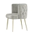 Velvet Stud Dining Chair 3D model small image 5