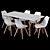 Pamela Extendable Table & Ulric Chair Set 3D model small image 4