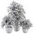 Tropical Bush in Vintage Pot - Indoor Plant Set 3D model small image 5