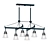 Sleek Matte Black Chandelier 3D model small image 1