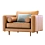 Sleek Sven Tan Leather Chair 3D model small image 3