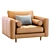 Sleek Sven Tan Leather Chair 3D model small image 4