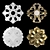 16 Rosettes: Gold-Gypsum Blend 3D model small image 1