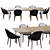 Modern Minimalist Minotti Lido Cord Dining Set 3D model small image 3