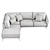 Elegant Coral Modular Sofa 3D model small image 4