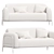 Luxury Lounge Two-Seater Sofa 3D model small image 1