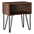 Vintage Bedside Table with Oak Veneer and Metal Legs 3D model small image 3