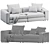 Modern Flexform Harper Sofa 3D model small image 5