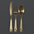 Golden Cutlery Set | 69.119 Polygons | 35.822 Vertices 3D model small image 2