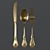 Golden Cutlery Set | 69.119 Polygons | 35.822 Vertices 3D model small image 4