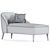 Luxurious Monroe Jade Velvet Chaise 3D model small image 3