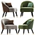 Modern Channel Accent Armchair 3D model small image 2